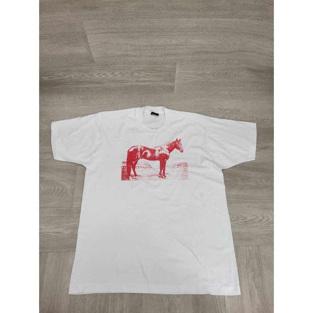 1990 Stanford Red Barn Festival T-Shirt XL Screen Stars USA Horse Single Stitch